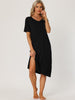 Womens Casual Short Sleeve T-shirt Dress Nightshirt Nightgown Basic Sleepwear Midi Shirtdress