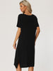 Womens Casual Short Sleeve T-shirt Dress Nightshirt Nightgown Basic Sleepwear Midi Shirtdress