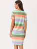 Womens Sleepshirt T-shirt Dress Color Block Striped Short Sleeve Nightshirt Nightgown