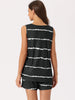 Women Striped Round Neck Sleeveless Shirt Shorts Pajama Set 2 Piece Sleepwear