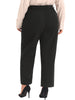 Plus Size High Elastic Waisted Business Work Trousers Long Straight Suit Pants with Pocket