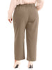 Plus Size High Elastic Waisted Business Work Trousers Long Straight Suit Pants with Pocket