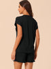 Womens Pajamas Ruffle Summer Outfits Short Sleeves Tops with Shorts Soft Lounge Sets