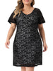 Plus Size Elegant V Neck Short Sleeves Cocktail Wedding Guest Bodycon Lace Pencil Dress