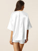 Womens Satin Sleepwear 2 Piece Lounge Shorts and Short Sleeves T-Shirt with Pockets Soft Pajama Sets
