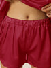 Womens Satin Sleepwear 2 Piece Lounge Shorts and Short Sleeves T-Shirt with Pockets Soft Pajama Sets