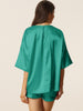 Womens Satin Sleepwear 2 Piece Lounge Shorts and Short Sleeves T-Shirt with Pockets Soft Pajama Sets