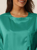 Womens Satin Sleepwear 2 Piece Lounge Shorts and Short Sleeves T-Shirt with Pockets Soft Pajama Sets