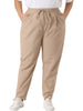 Plus Size Pants for Women Straight Leg Drawstring Elastic Loose Comfy Trousers with Pockets