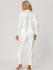 Womens Satin Sleepwear Soft Button Down Nightwear with Pants Pajama Set