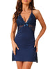 Women Nightwear Lingerie Lace Deep V Neck Sleeveless Nightgown Sleep Dress