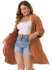 Plus Size Cardigan for Women Open Front 3/4 Sleeve Swiss Dots Lightweight Casual Cover Up
