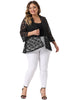 Plus Size Open Front 3/4 Sleeve Sheer Casual Lace Cover Up