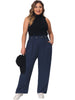 Plus Size Palazzo Stretchy High Waisted with Pocket Wide Leg Pants