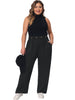 Plus Size Palazzo Stretchy High Waisted with Pocket Wide Leg Pants