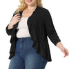 Plus Size Cardigan for Women Soft 3/4 Sleeve Open Front Cropped Shrug Bolero Cardigans Jacket