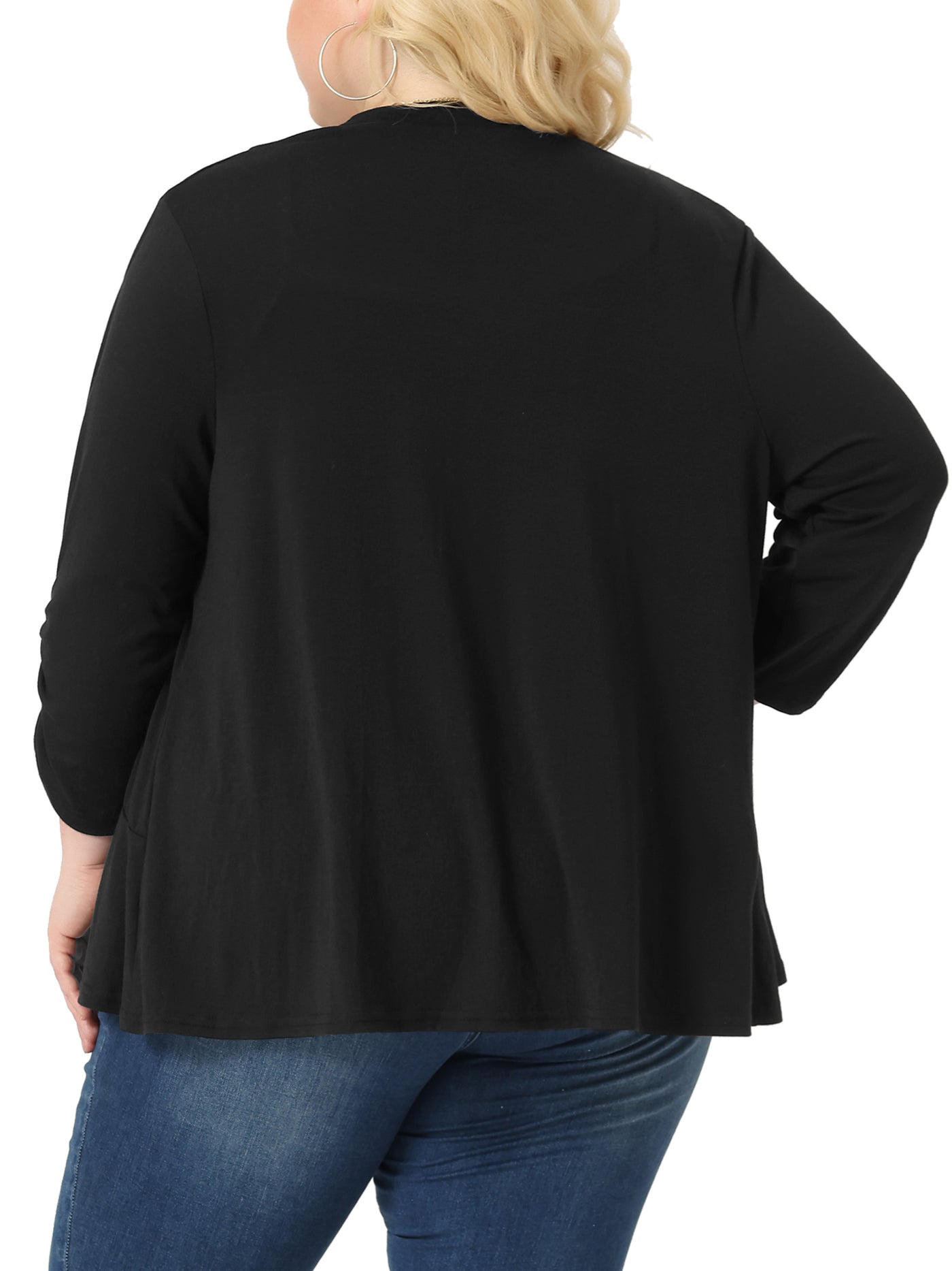 Bublédon Plus Size Cardigan for Women Soft 3/4 Sleeve Open Front Cropped Shrug Bolero Cardigans Jacket