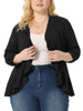 Plus Size Cardigan for Women Soft 3/4 Sleeve Open Front Cropped Shrug Bolero Cardigans Jacket