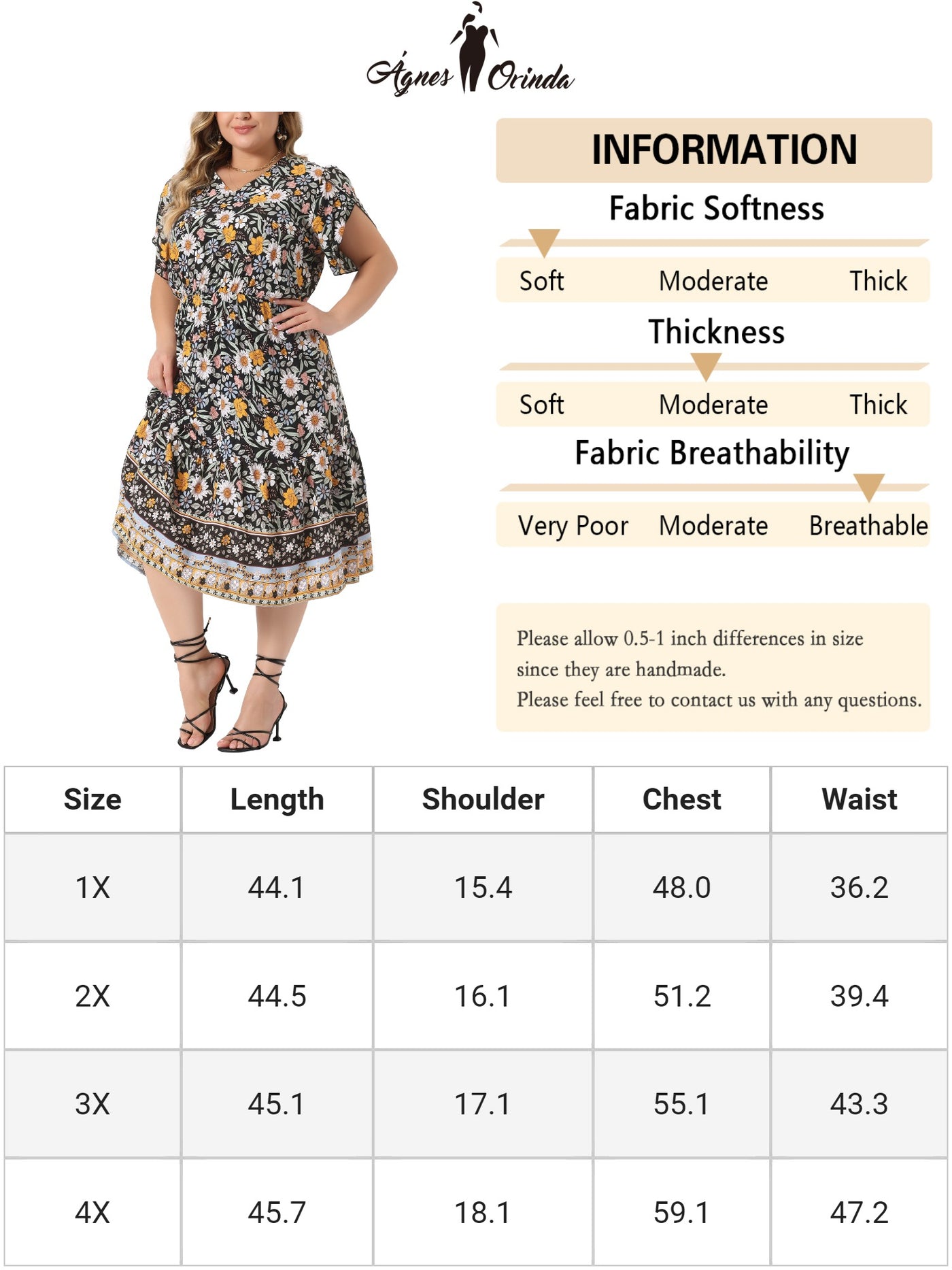 Bublédon Plus Size Summer Dresses Boho for Women Casual V Neck Short Sleeve Floral Print Beach Midi Dress