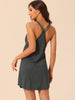 Womens Sleeveless Sleepwear Chemises Lingerie V Neck Full Slip Soft Pajama Dress