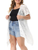 Plus Size Cardigan for Women Lace Crochet Short Sleeves Sheer Cover Up