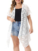 Plus Size Cardigan for Women Lace Crochet Short Sleeves Sheer Cover Up
