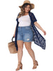 Plus Size Cardigan for Women Lace Crochet Short Sleeves Sheer Cover Up