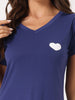 Womens Pajama Dress Lace Trim V-Neck Short Sleeves Lounge Nightgowns