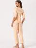 Womens Satin Pajama Set Half Sleeve Lace Trim with Long Pants 2 Piece Sleepwear Sets
