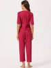 Womens Satin Pajama Set Half Sleeve Lace Trim with Long Pants 2 Piece Sleepwear Sets