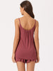Womens Loungewear Solid Color Ruffle Trim Camisole Tops with Shorts Pajama Sets