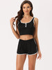 Womens Summer Ribbed Pajamas Crop Tank Top and Shorts Sleeveless Lounge Outfits Sets
