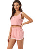 Womens Summer Ribbed Pajamas Crop Tank Top and Shorts Sleeveless Lounge Outfits Sets