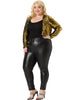 Plus Size Sequin Party Open Front Long Sleeve Shrug Bolero Crop Jacket