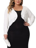 Plus Size Cardigan for Women Long Sleeve Open Front Elegant Cropped Shrugs Bolero Cardigans