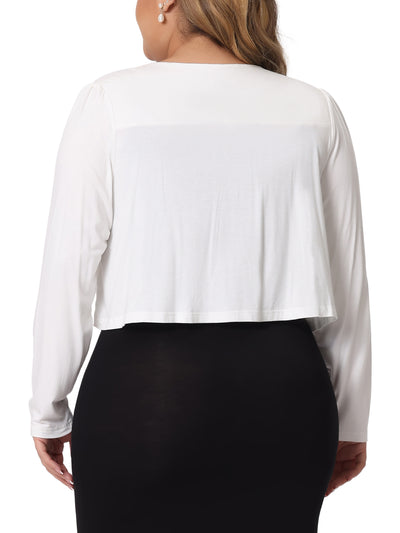 Plus Size Cardigan for Women Long Sleeve Open Front Elegant Cropped Shrugs Bolero Cardigans