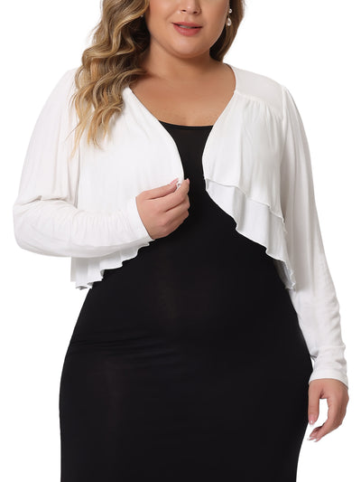 Plus Size Cardigan for Women Long Sleeve Open Front Elegant Cropped Shrugs Bolero Cardigans