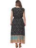 Plus Size Dress for Women Bohemian Floral V Neck Ruffle Sleeve Summer Beach Casual Boho Maxi Dresses