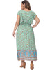 Plus Size Dress for Women Bohemian Floral V Neck Ruffle Sleeve Summer Beach Casual Boho Maxi Dresses