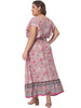 Plus Size Dress for Women Bohemian Floral V Neck Ruffle Sleeve Summer Beach Casual Boho Maxi Dresses