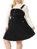 Plus Size Corduroy Pinafore Adjustable Strap Overall Dress Suspender Skirt
