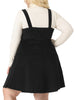 Plus Size Corduroy Pinafore Adjustable Strap Overall Dress Suspender Skirt