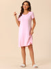 Womens Sleepshirt Short Sleeve Ruffle Nightgown Sleeping Shirts Loungewear Nightshirts