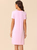 Womens Sleepshirt Short Sleeve Ruffle Nightgown Sleeping Shirts Loungewear Nightshirts