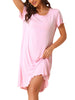 Womens Sleepshirt Short Sleeve Ruffle Nightgown Sleeping Shirts Loungewear Nightshirts