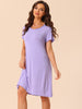 Womens Sleepshirt Short Sleeve Ruffle Nightgown Sleeping Shirts Loungewear Nightshirts