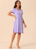 Womens Sleepshirt Short Sleeve Ruffle Nightgown Sleeping Shirts Loungewear Nightshirts