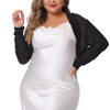 Plus Size Mesh Crop Cardigans for Women Long Sleeve Open Front See Through Sheer Bolero Shrug Top