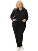 Plus Size Hooded Button Drawstring Pullover Casual Long Sleeve Hoodies