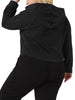 Plus Size Hooded Button Drawstring Pullover Casual Long Sleeve Hoodies
